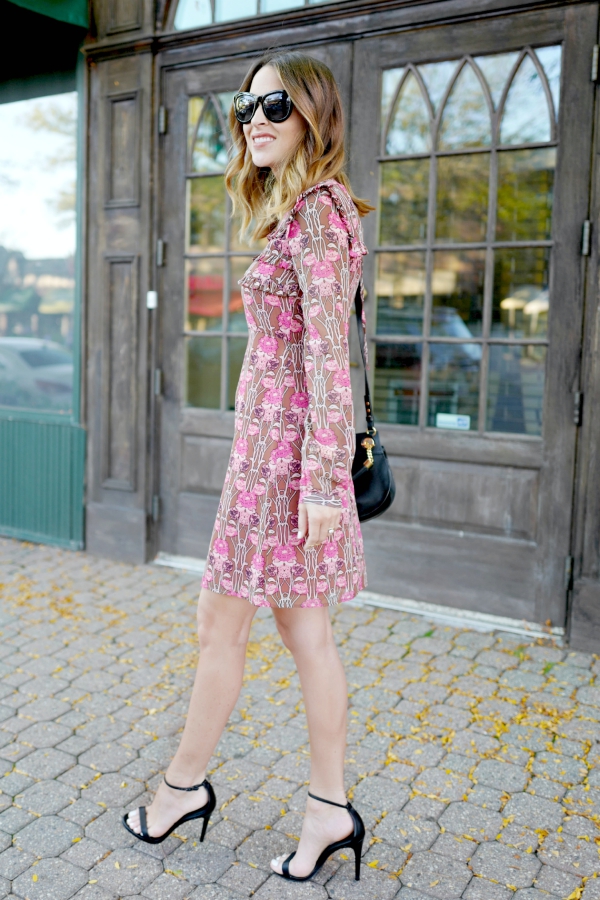 topshop floral ruffle dress
