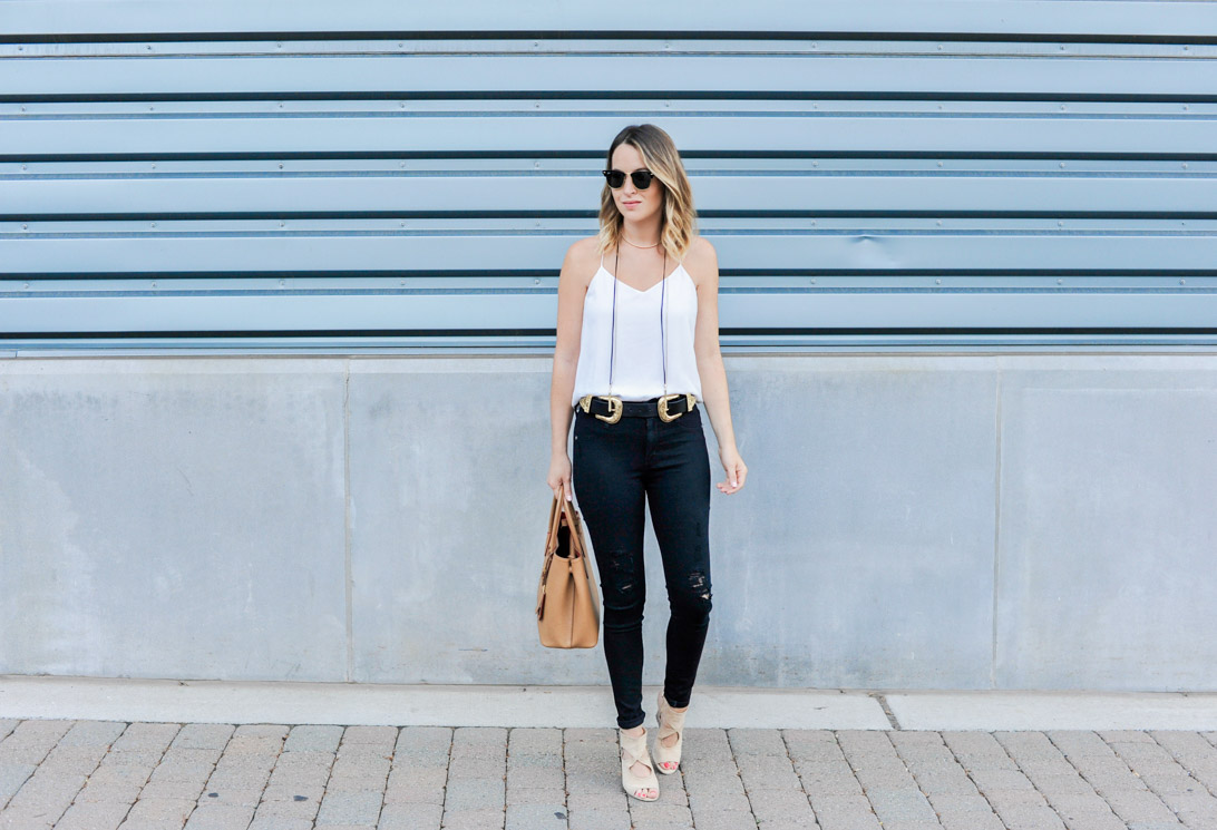 black wedge sandals outfit