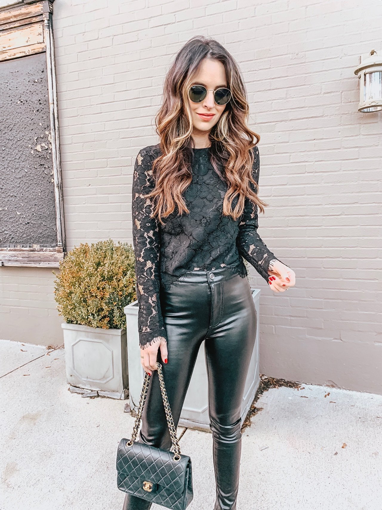 leather pants and top